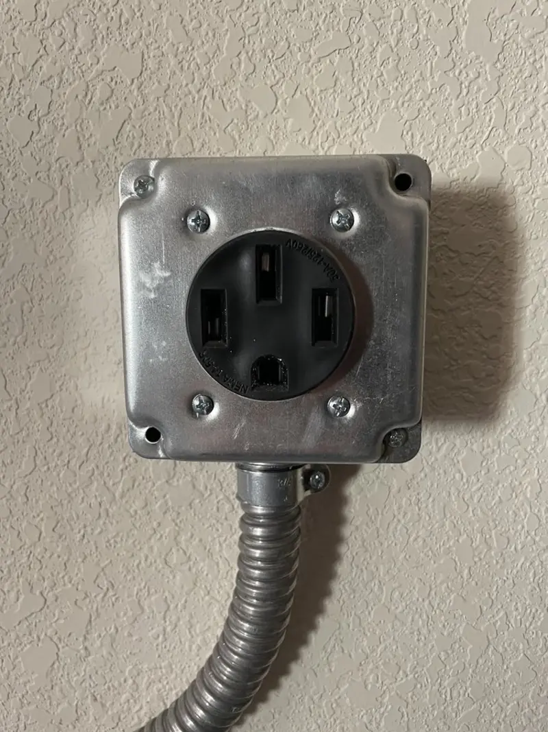 NEMA 14-50 outlet installed for Electrical Panel Upgrade in Pavilion